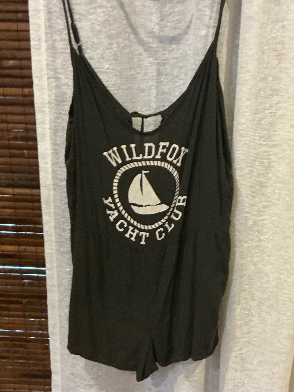 Wildfox Black 'Yacht Club' Graphic Romper